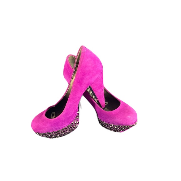 Sam Edelman Fuschia Platform Pumps - Picture 2 of 14
